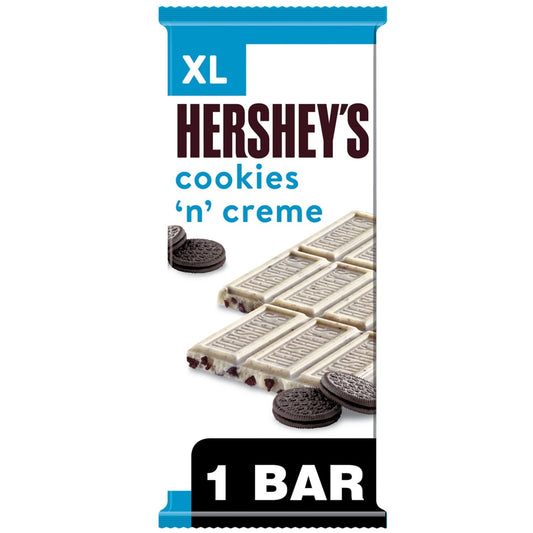 Hershey's Cookies 'n' Creme XL Candy, Bar 4 oz, 16 Pieces