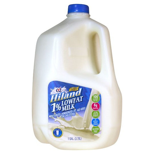 Hiland 1% Low Fat Milk, Gallon, 128 fl oz