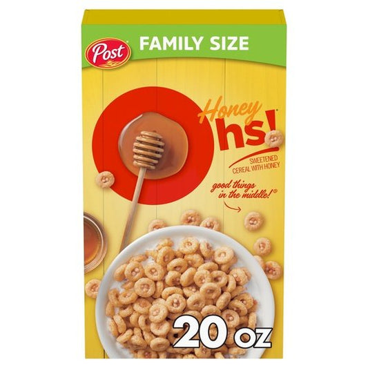 Honey Ohs! Cereal, 20 OZ Family Size Cereal Box