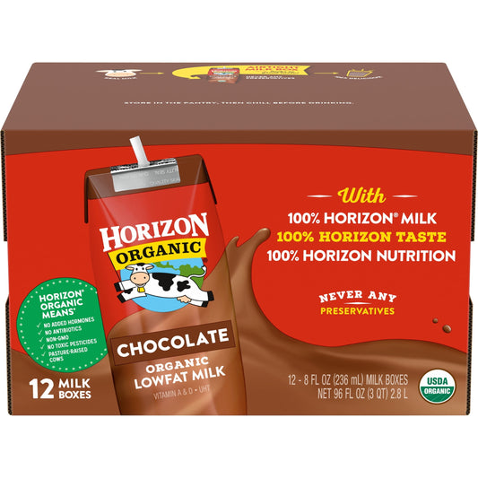 Horizon Organic 1% Lowfat UHT Chocolate Milk, 8 Oz., 12 Count