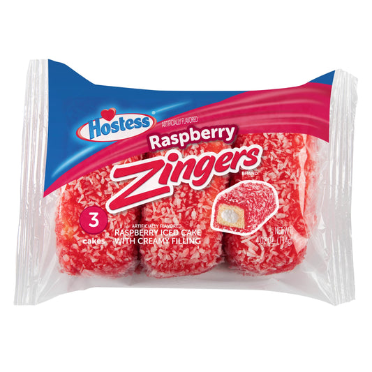 Hostess Raspberry Zingers, Single Serve, 3 Count, 4.02 oz