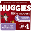 Huggies Little Movers Baby Diapers, Size 4, 140 Ct