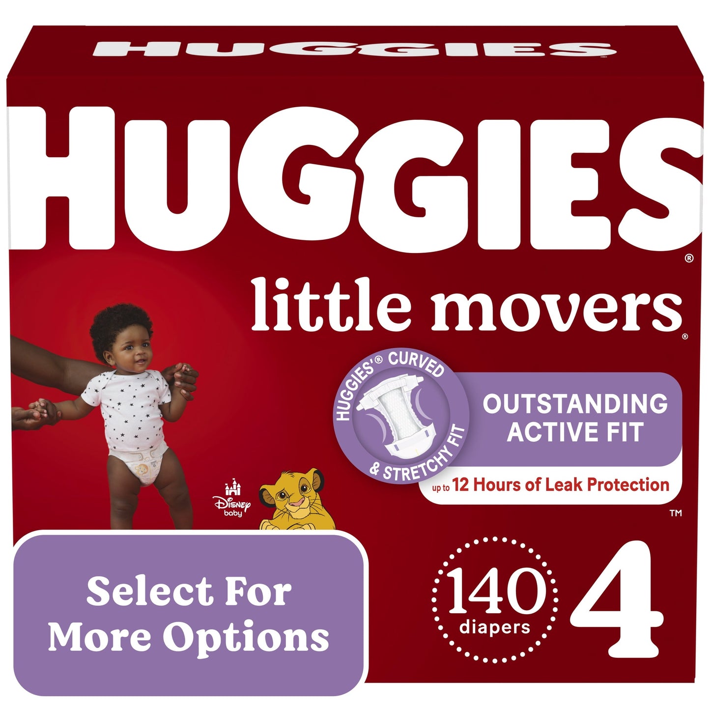 Huggies Little Movers Baby Diapers, Size 4, 140 Ct