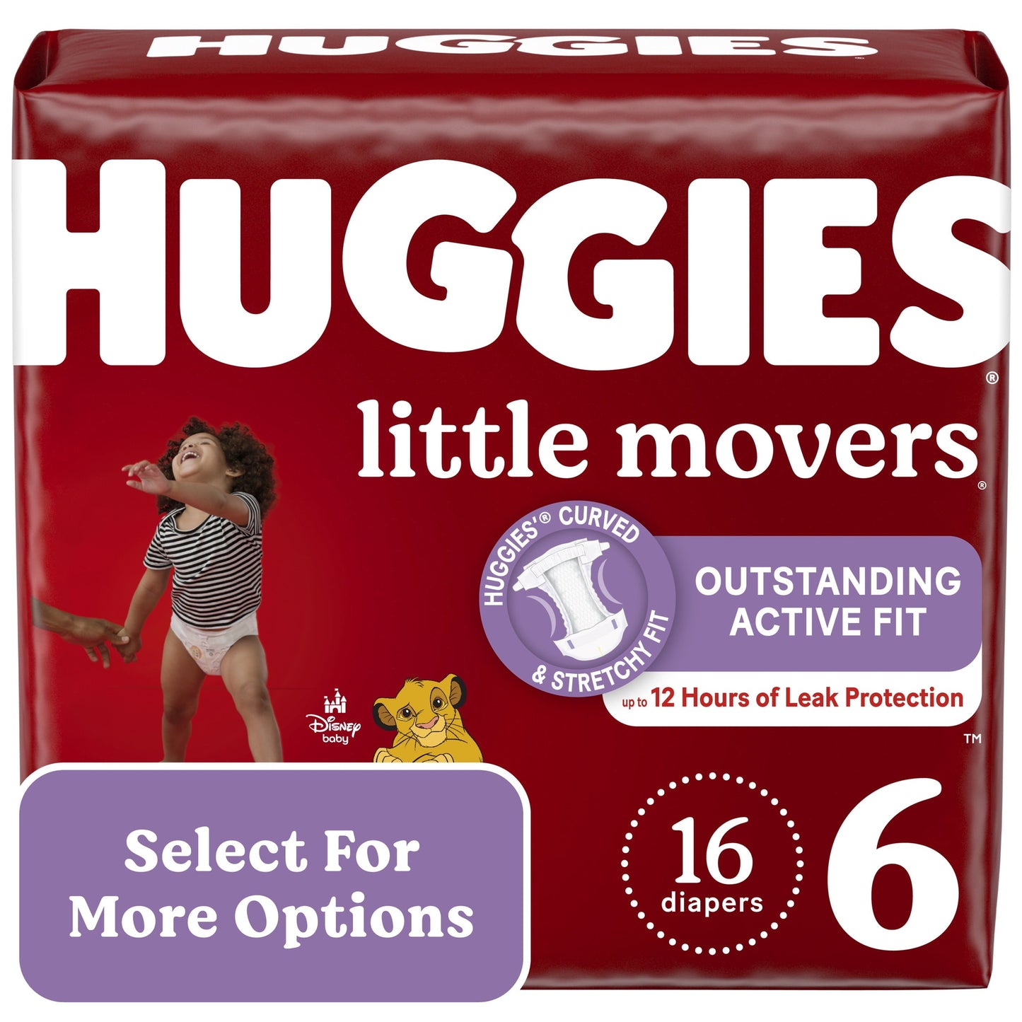 Huggies Little Movers Baby Diapers, Size 6, 16 Ct