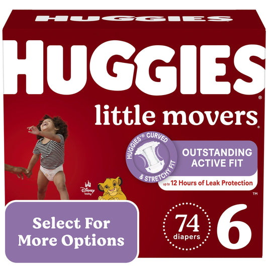 Huggies Little Movers Baby Diapers, Size 6, 74 Ct (Select for More Options)