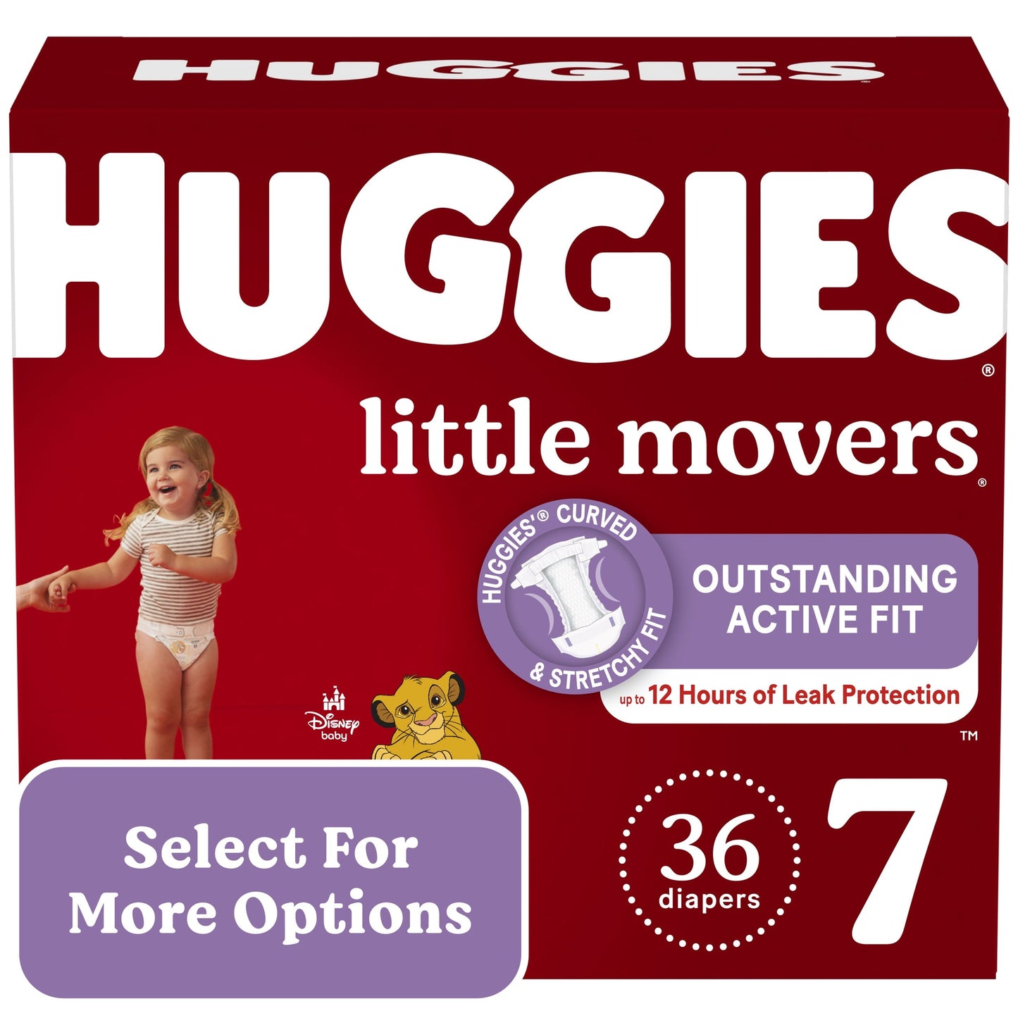 Huggies Little Movers Baby Diapers, Size 7, 36 Ct (Select for More Options)