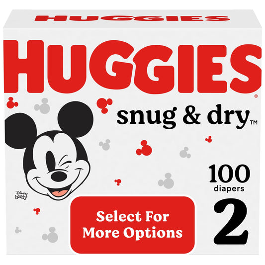 Huggies Snug & Dry Baby Diapers, Size 2, 100 Ct