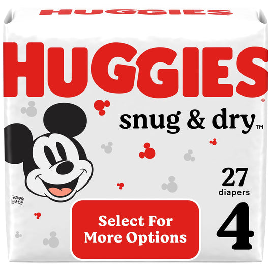 Huggies Snug & Dry Baby Diapers, Size 4, 27 Ct (Select for More Options)