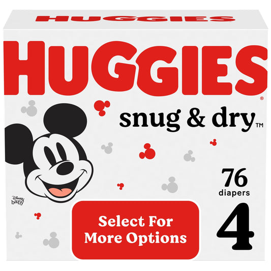 Huggies Snug & Dry Baby Diapers, Size 4, 76 Ct