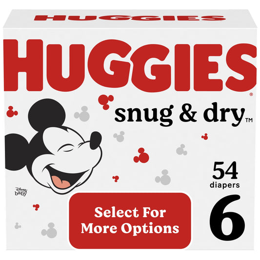 Huggies Snug & Dry Baby Diapers, Size 6, 54 Ct