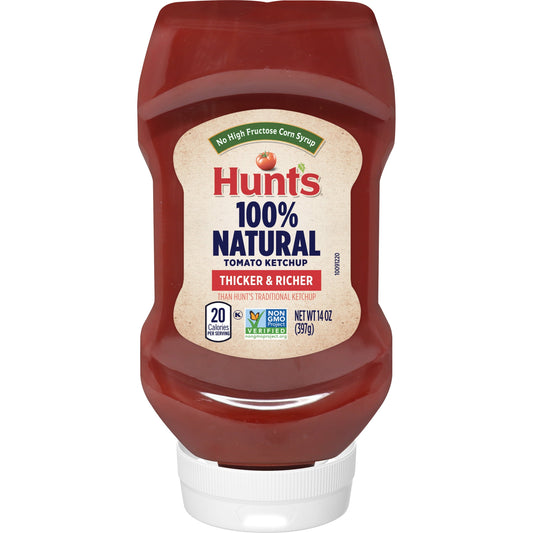 Hunt's 100% Natural Tomato Ketchup, 14 oz Bottle