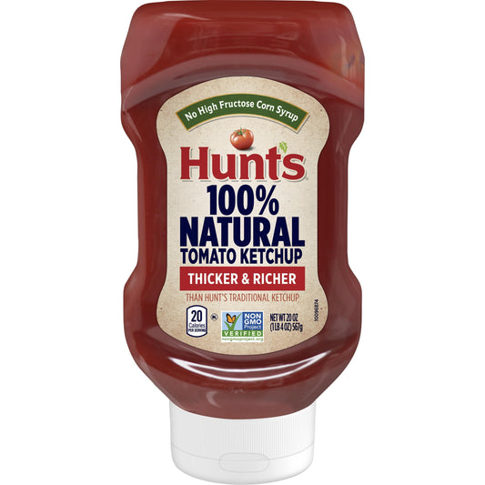 Hunt’s 100% Natural Tomato Ketchup, 20 oz Bottle