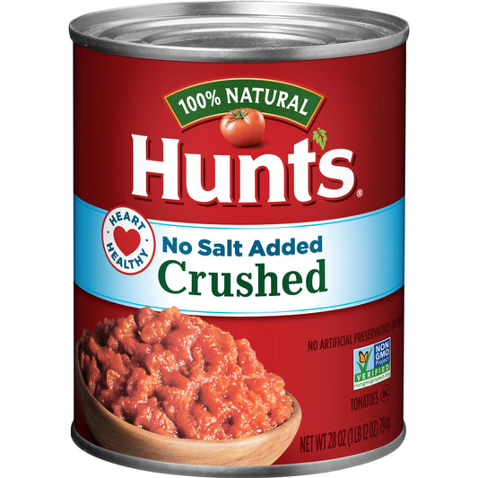 Hunt's Crushed Tomatoes, No Salt Added, 28 oz Can