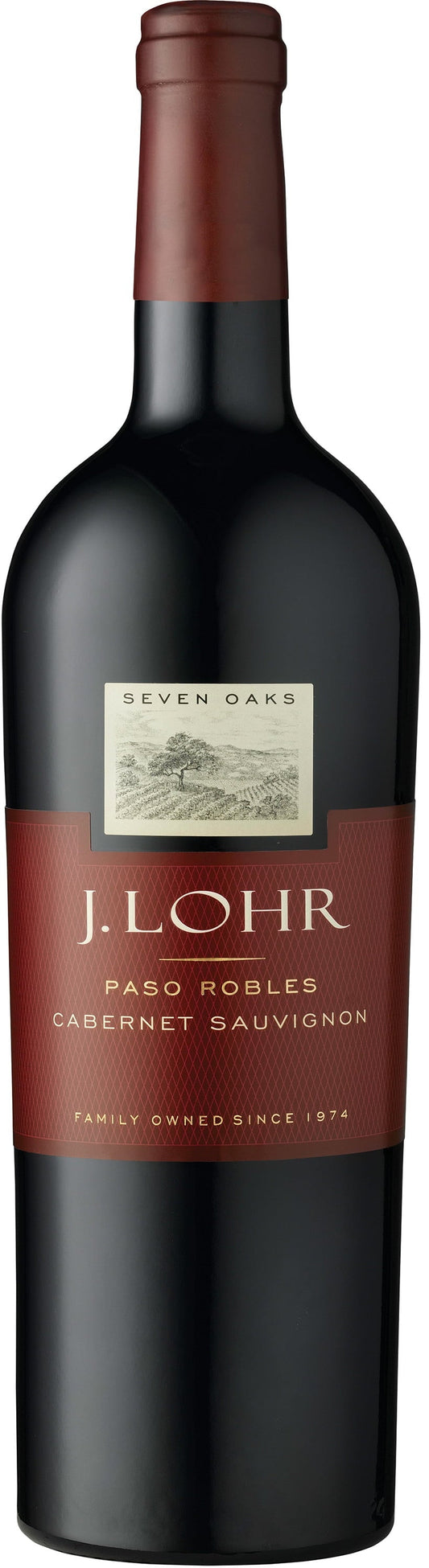 J. Lohr Estates Seven Oaks Cabernet Sauvignon Red Wine, Paso Robles CA, 13.9% ABV, 750ml Glass Bottle, 5-150ml Servings