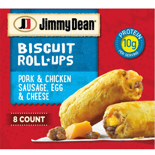 Jimmy Dean Sausage, Egg & Cheese Biscuit Rollups, 12.8 oz, 8 Ct (Frozen)