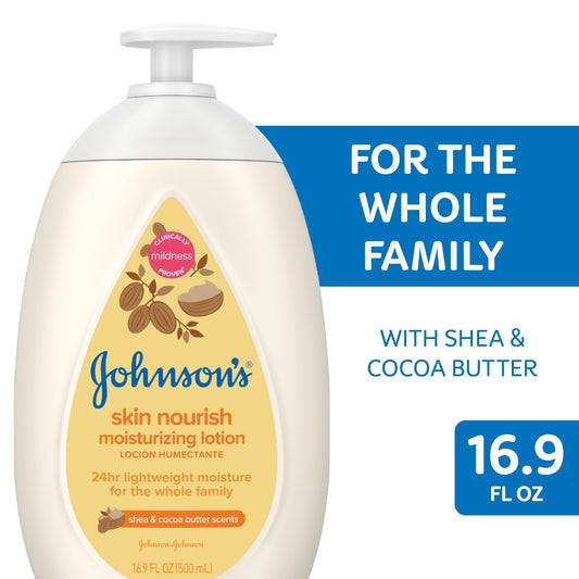 Johnson's Skin Nourish Moisturizing Body Lotion, Shea and Cocoa Butter 16.9 oz