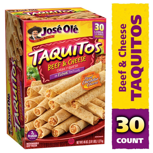 José Olé Beef & Cheese Flour Taquitos 45 oz, Large