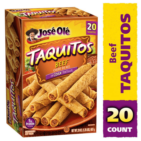 José Olé Beef Corn Taquitos 20 oz, 20 Count (Frozen)