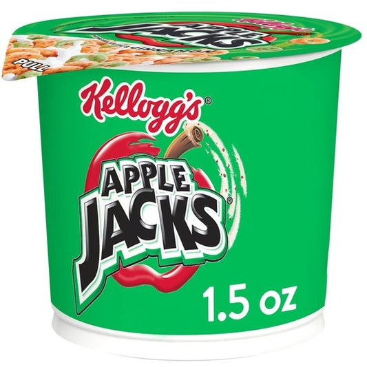 Kellogg's Apple Jacks Original Breakfast Cereal Cups, Single Serve, 1.5 oz Cup