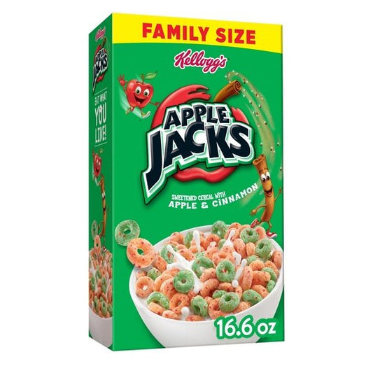 Kellogg's Apple Jacks Original Breakfast Cereal, Family Size, 16.6 oz Box