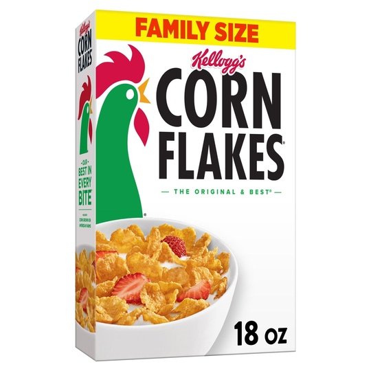 Kellogg's Corn Flakes Original Breakfast Cereal, Family Size, 18 oz Box