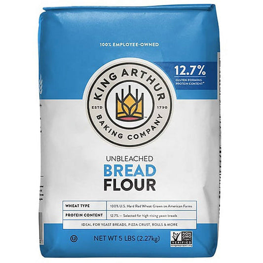 King Arthur, Unbleached Bread Flour, Non-GMO Project Verified, Certified Kosher, No Preservatives, 5 Pounds
