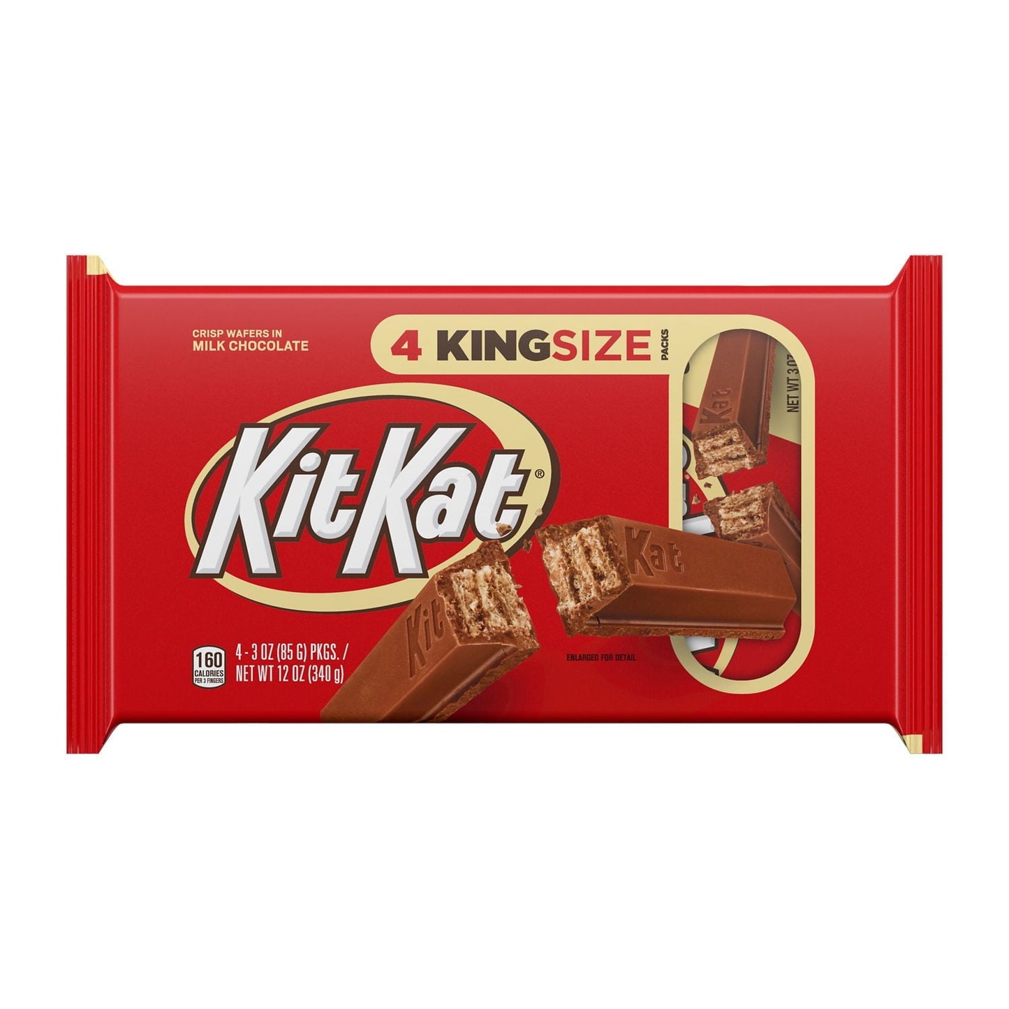 Kit Kat® Milk Chocolate Wafer King Size Candy, Bars 3 oz, 4 Count