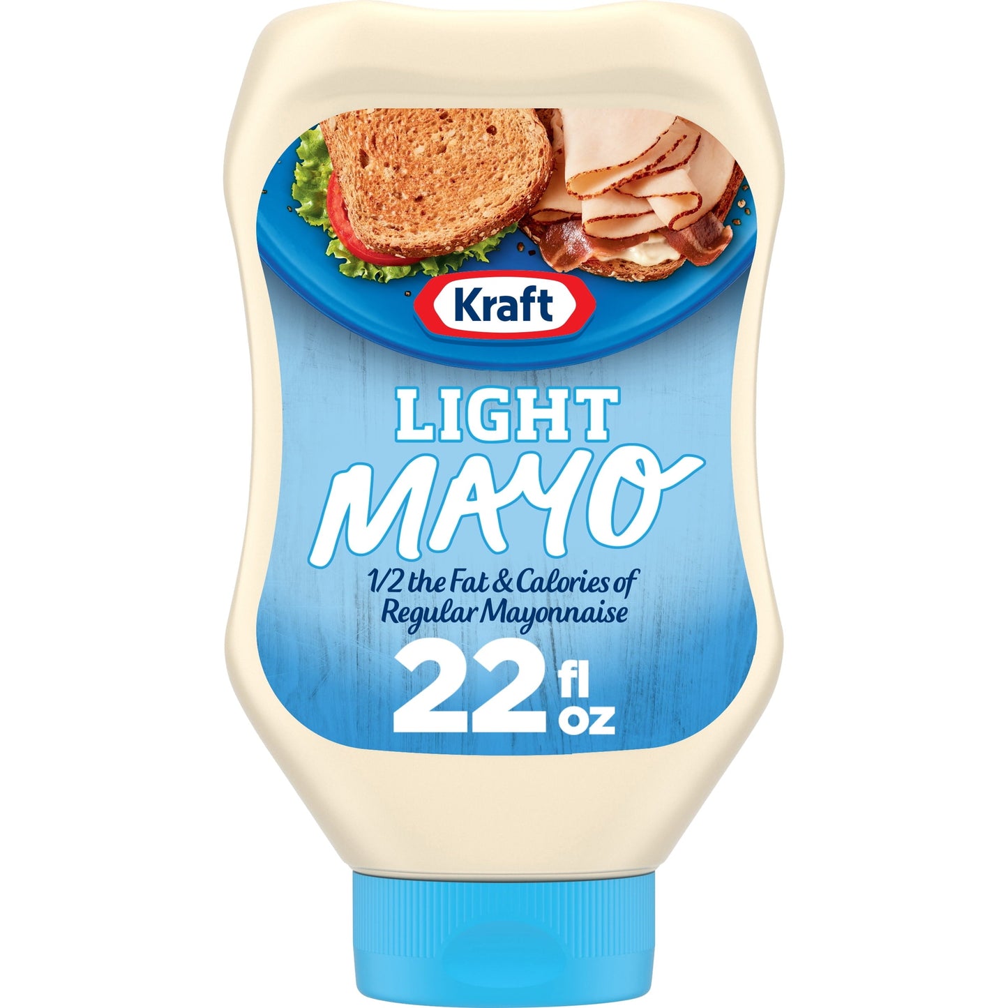 Kraft Light Mayo with 1/2 the Fat & Calories of Regular Mayonnaise Squeeze Bottle, 22 fl oz