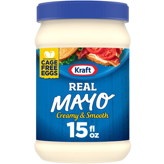 Kraft Real Mayo Creamy & Smooth Mayonnaise, 15 fl oz Jar