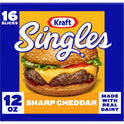 Kraft Singles Sharp Cheddar Cheese Slices, 16 Ct Pk