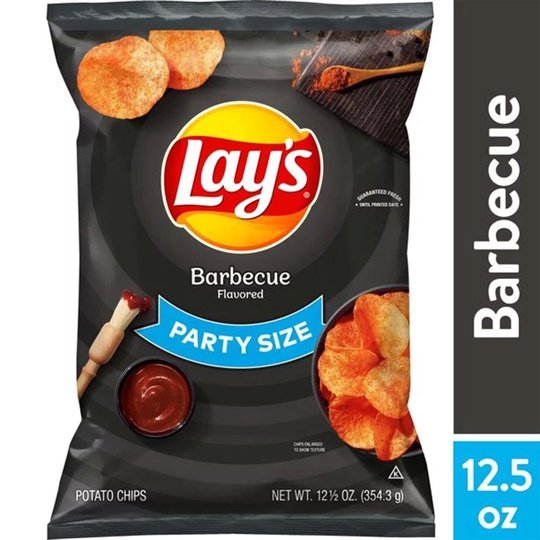 Lay's Barbeque Potato Snack Chips,Party Size, 12.5 oz.Bag