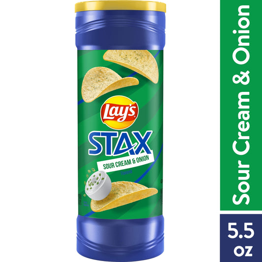Lay's Stax Sour Cream & Onion Potato Crisps, 5.5 Oz.
