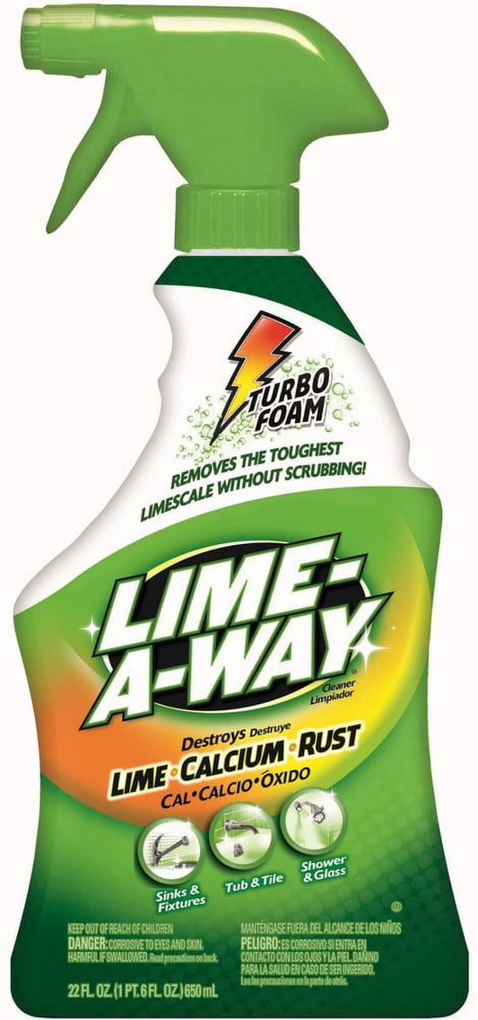 Lime-A-Way Bathroom Cleaner Spray, 22oz, Removes Lime Calcium Rust