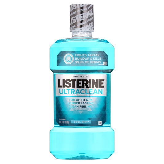 Listerine Ultraclean Antiseptic Mouthwash, Oral Care for Gingivitis, Cool Mint, 1 L