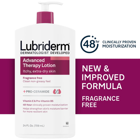 Lubriderm Advanced Therapy Fragrance Free Lotion, Vitamin E, 24 fl. oz