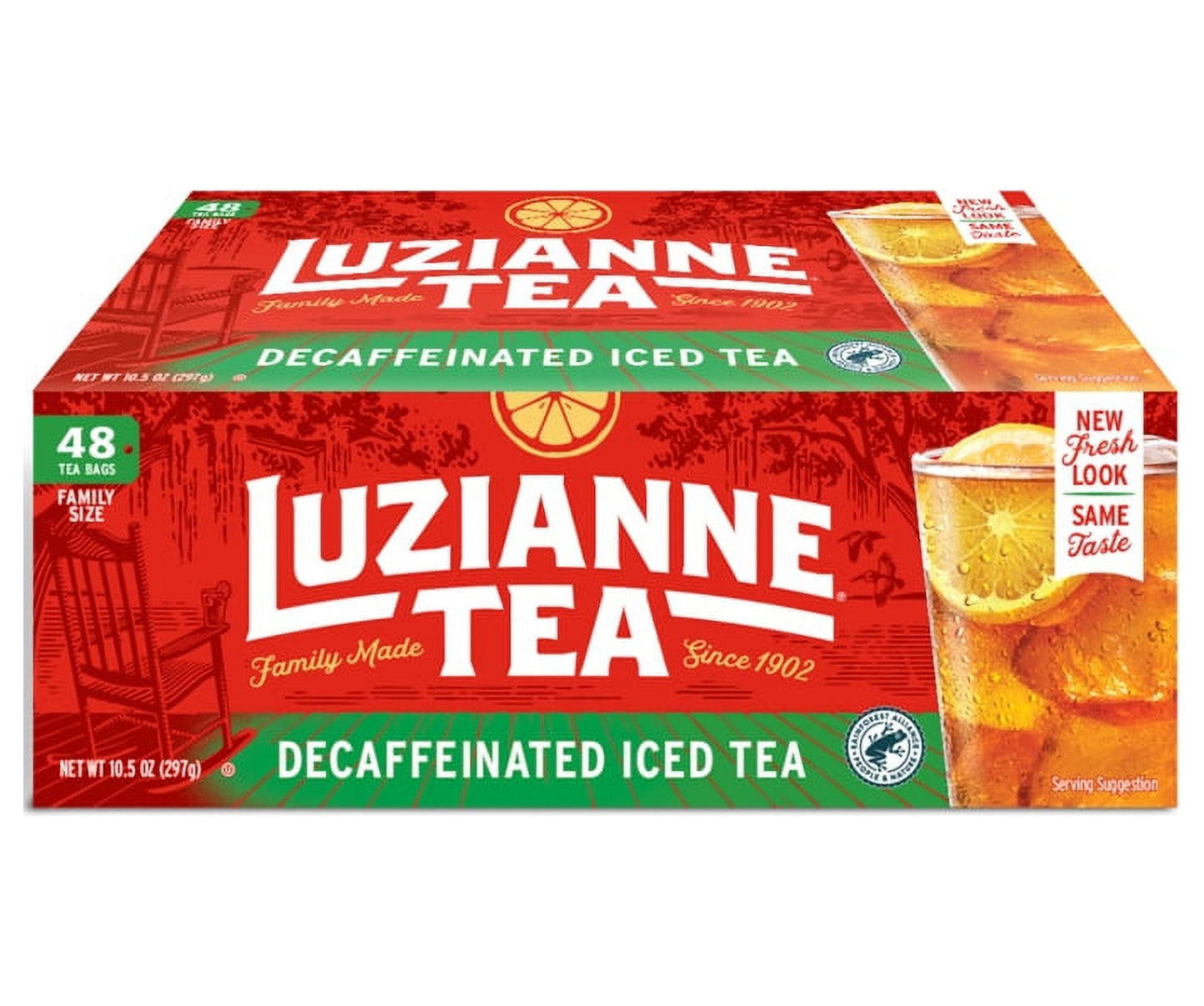 Luzianne Decaffeinated Black Iced Tea Bags, 48 Count