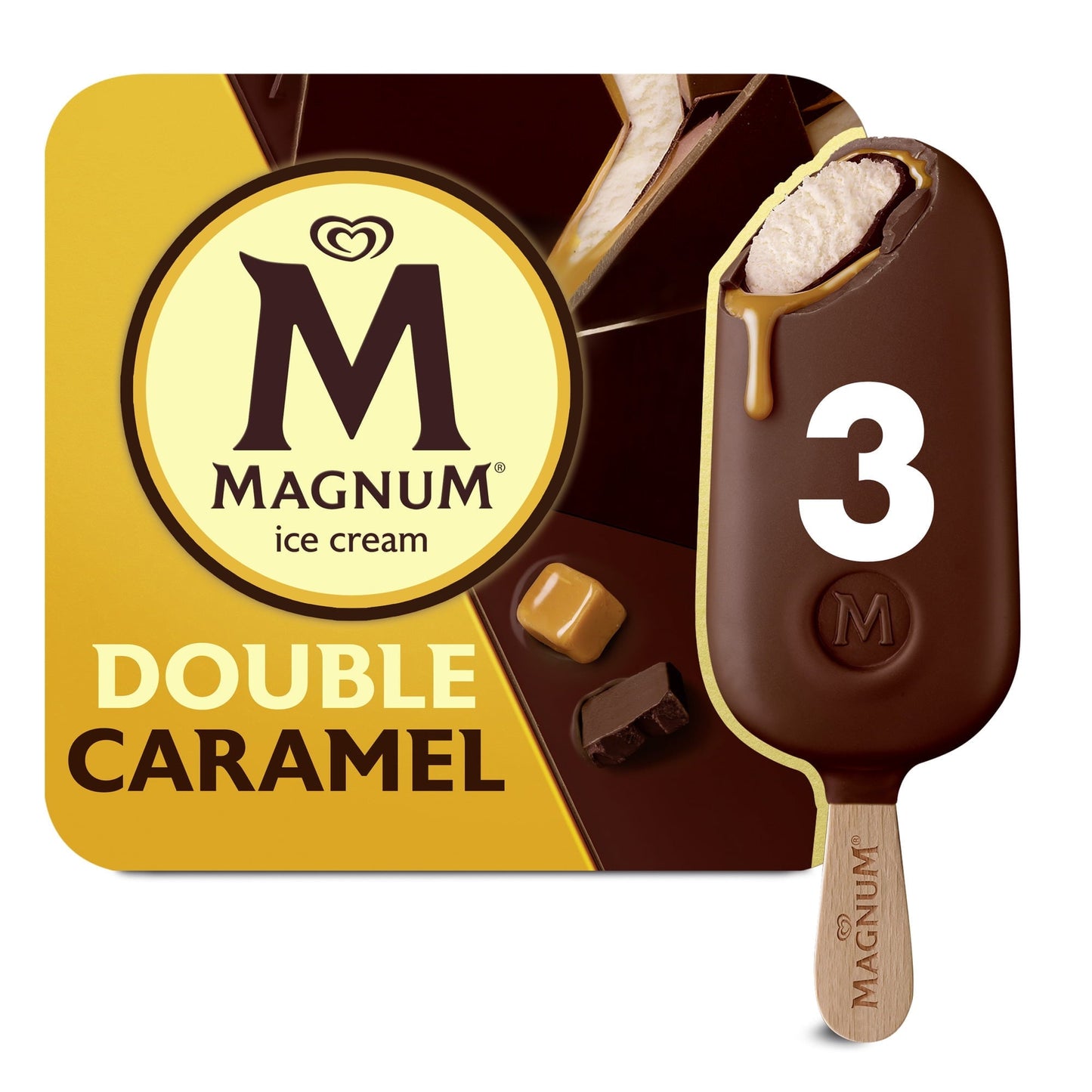 Magnum Double Caramel Vanilla Ice Cream Bars, 3.04 fl oz, 3 count