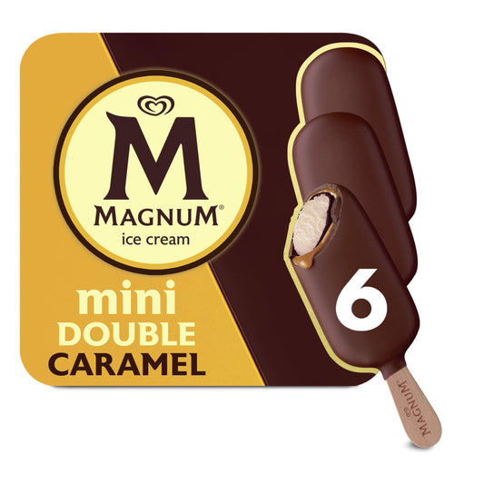 Magnum Mini Double Caramel Vanilla Ice Cream Bars, 1.85 fl oz, 6 Count