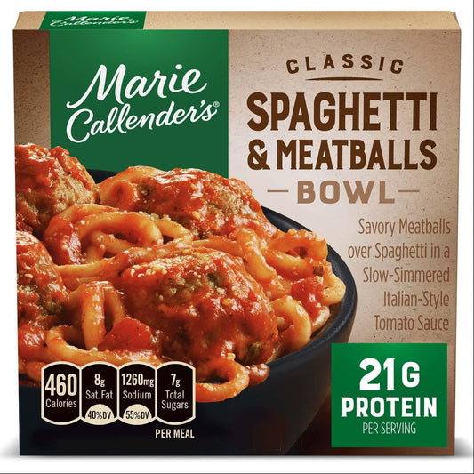Marie Callender's Classic Spaghetti and Meatballs Bowl Frozen Meal, 12.4 oz (Frozen)