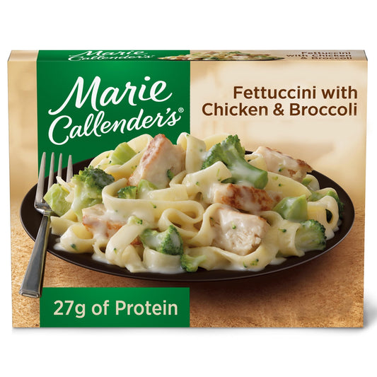 Marie Callender’s Fettuccini Pasta Meal with Chicken and Broccoli, 13 oz TV Dinner (Frozen)