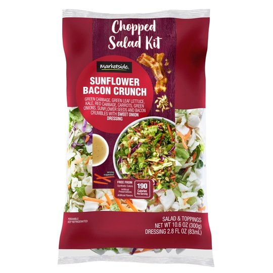 Marketside Sunflower Bacon Crunch Chopped Salad Kit, 10.6 oz Bag, Fresh