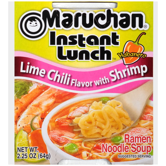 Maruchan Instant Lunch Lime Chili Flavor with Shrimp, 2.25 oz Shelf Stable Cup