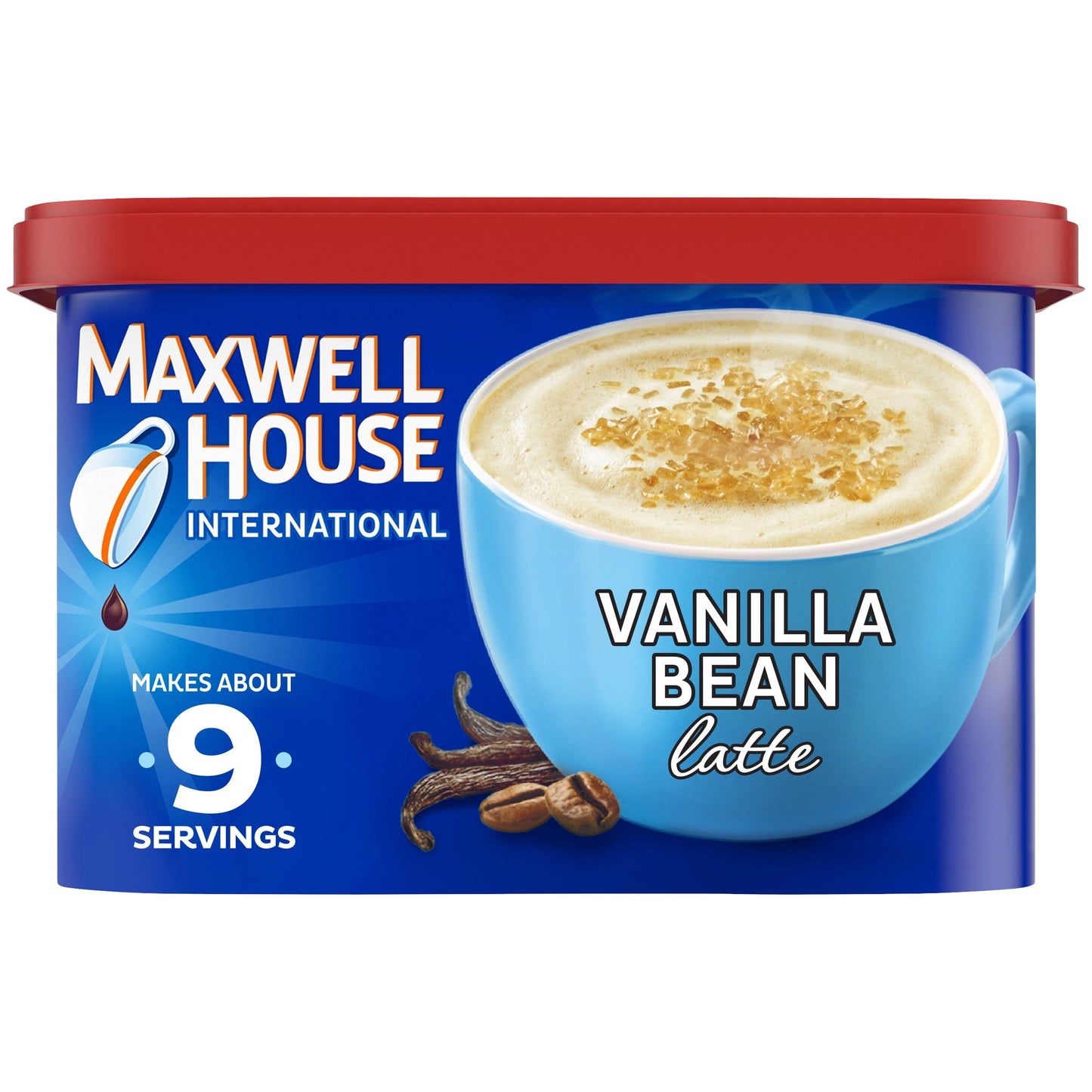 Maxwell House International Vanilla Bean Latte Café-Style Instant Coffee Beverage Mix, 8.5 oz. Canister