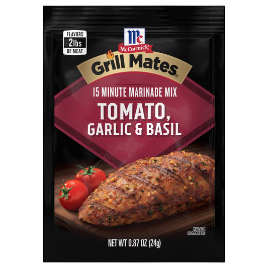 McCormick Grill Mates Marinade Mix - Tomato, Garlic & Basil, 0.87 oz Mixed Spices & Seasonings