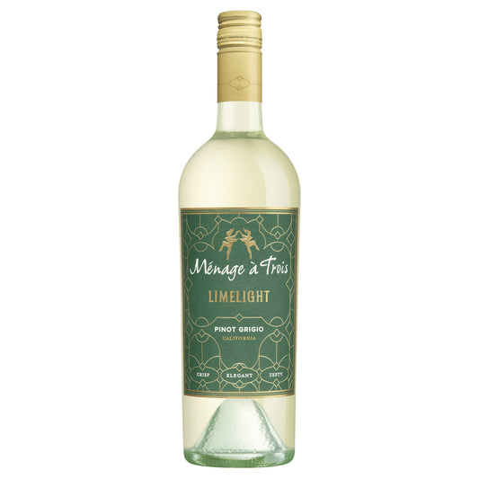 Menage a Trois Limelight Pinot Grigio White Wine, 750 ml Bottle