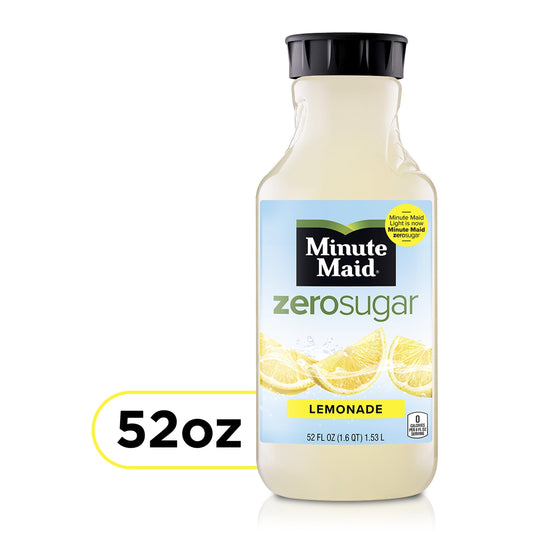 Minute Maid Zero Sugar Lemonade Juice, 52 fl oz Bottle