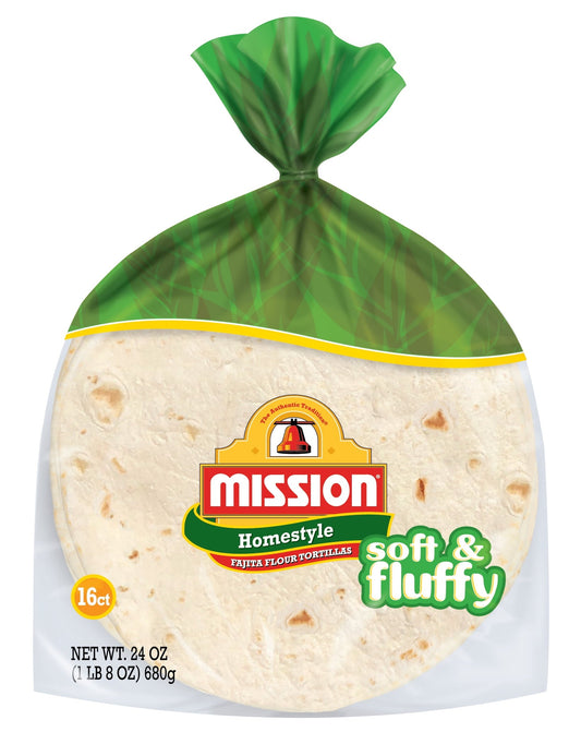 Mission Fajita Homestyle Flour Tortillas, 16 Count