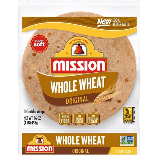 Mission Soft Taco Whole Wheat Tortillas, 10 Count