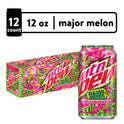 Mountain Dew Major Melon Watermelon Citrus Soda Pop, 12 oz, 12 Pack Cans