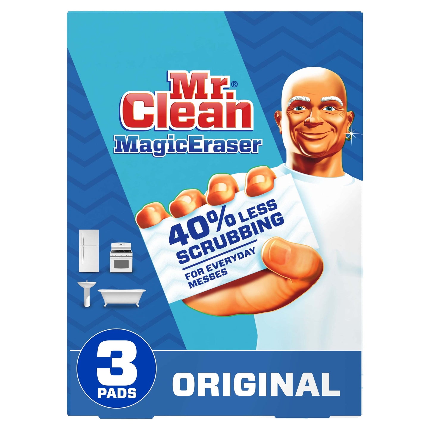 Mr. Clean Original Magic Eraser All-Purpose Foam Cleaning Pads with Durafoam, 3 Ct